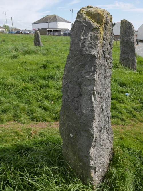 Llangefni Eisteddfod Stone Circle, Anglesey, North Wales, 13.5.17. A modern stone circle that is now