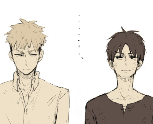 cygrus:  reiner—braun:  ちょっと殴りあったあと by 小芽豊  