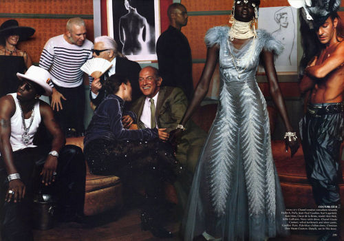 howtobeafuckinglady:  “Puffy Takes Paris” Kate Moss, Alek Wek, Oluchi Onweagba, Jacquetta Wheeler, Debra Shaw, Sean “Diddy” Combs, Jean Paul Gaultier, Karl Lagerfeld, Oscar de la Renta & John Galliano photographed by Annie Leibovitz,