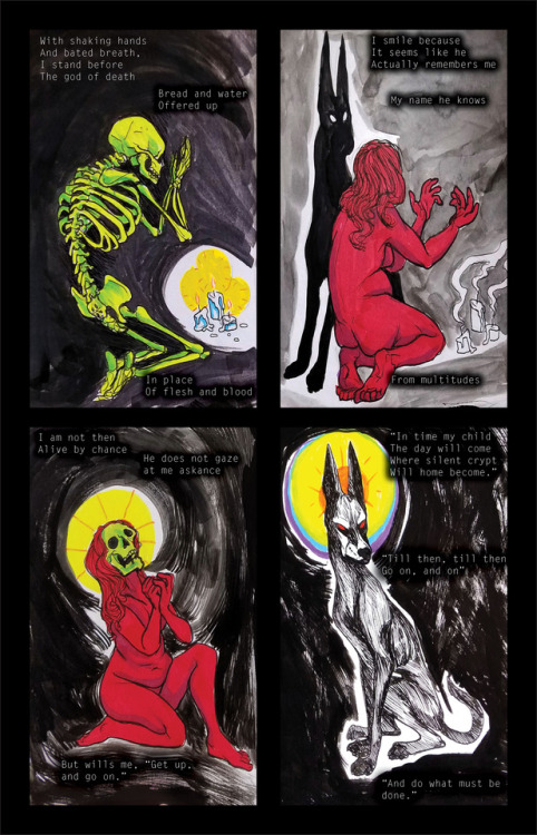 zooophagous: Short devotional poem/comic for Anubis.It’s funny how a death god can tell you to