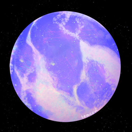 teacosi: ive been drawing some make-believe planets/moonsmostly based on jupiter and its moons