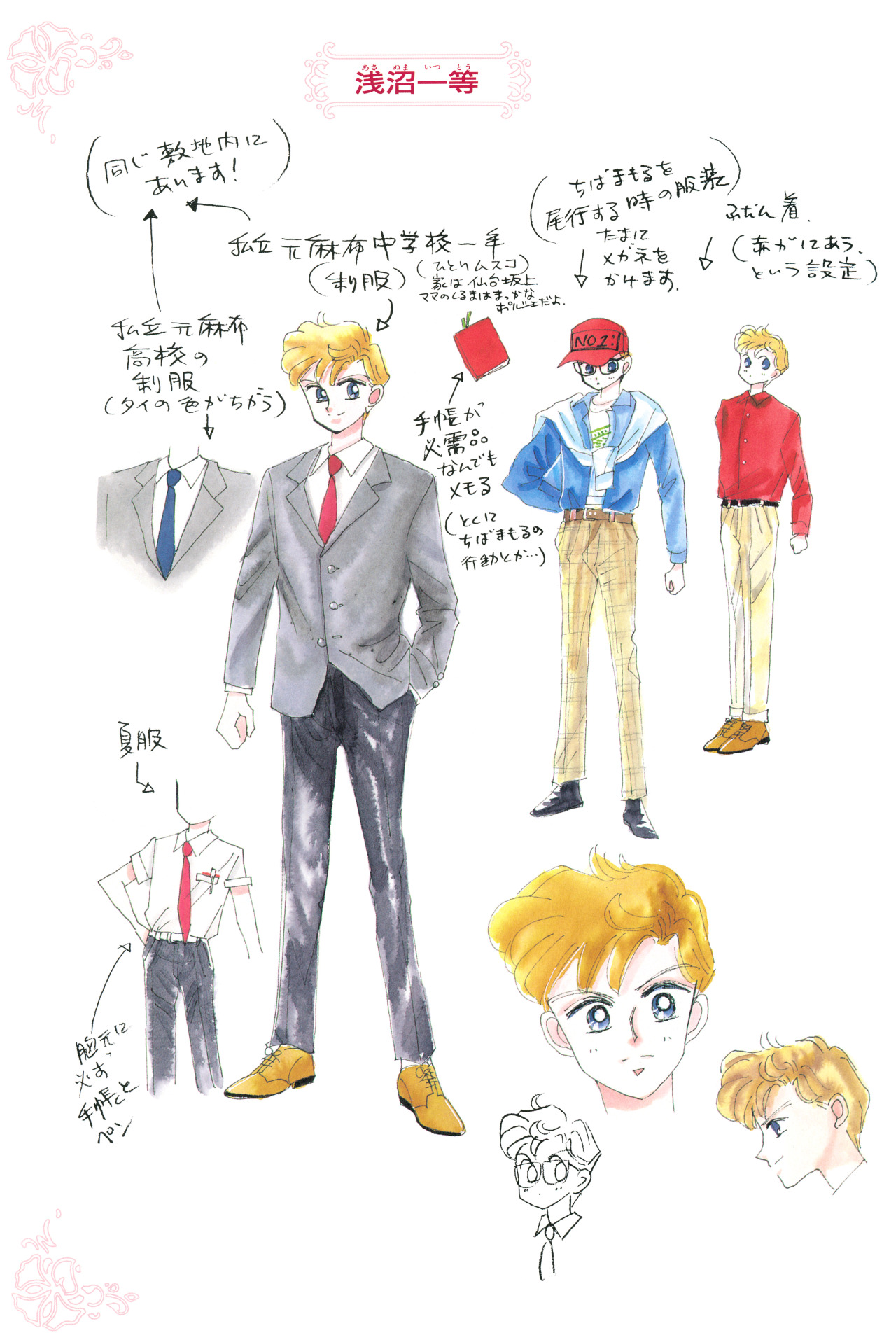 Settei Dreams Sketches Of Ittou Asanuma From The Sailor Moon