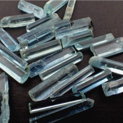 structureminerals:  Aquamarine crystals from