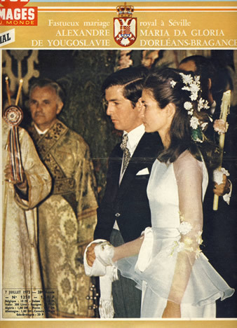 Wedding of Maria da Gloria d’Orléans-Bragance to Alexander of Yugoslavia, 1972