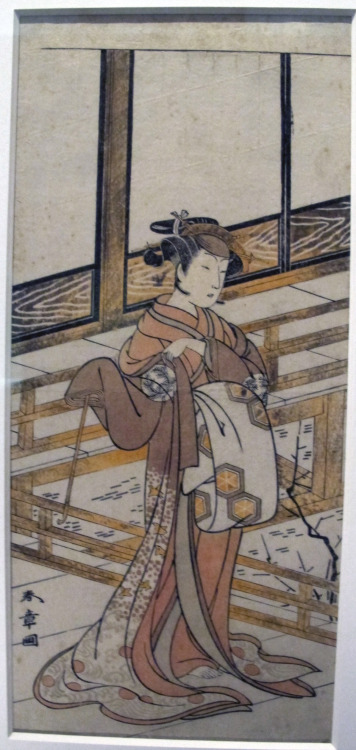The actor Nakamura Riko I as a courtesan by Katsukawa Shunsho,18th c. 