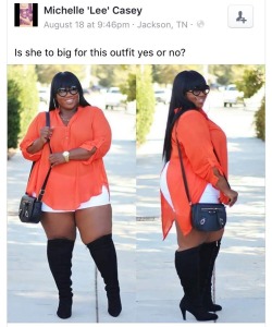 roamingblizzard:  black-charm:  badgalchubby:  phoenixambition:  liffe-fucksyouovertwice:  chrissongzzz:  If it comes in her size how the fuck is she too big for it.?  This^^^^^  It’s that simple.  Exactly!!  Ok she looks bomb af tho  If it comes in