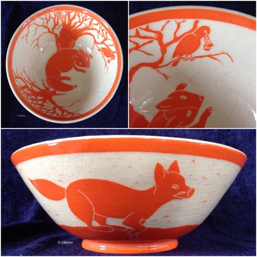 cbacon-pottery: Fox and Crow Fable Bowl This bowl (4in. high x 7 in. diameter) illustrates the Aesop