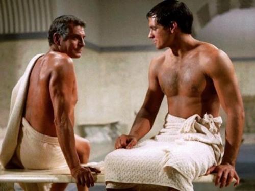 Laurence Olivier & John Gavin in SPARTACUS (1960)