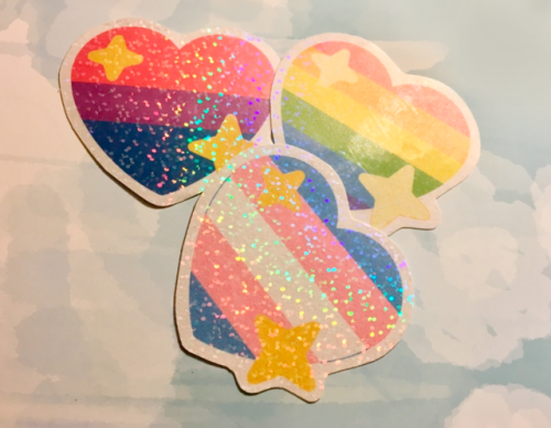 nivrir: nivrir: gay/bi/trans holographic heart stickers i made just for fun… now that i have 