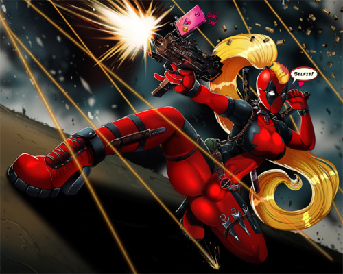 Shemale Deadpool Pin-Up – Art by ShadmanClick here to see more Rule 34 Deadpool dickgirl hentai