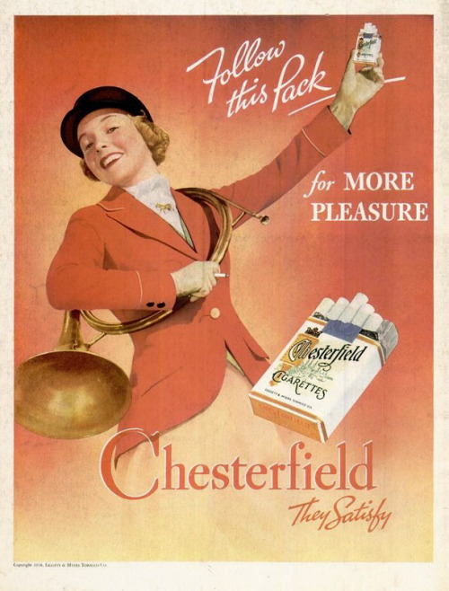 Chesterfield Cigarettes, 1938