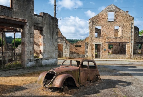 Oradour-sur-Glane, Haute-Vienne, central France. On June 10, 1944, 642 inhabitants of this village –
