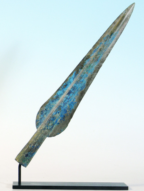 rodonnell-hixenbaugh: Etruscan Bronze Lance Blade An ancient Etruscan massive bronze lance blade wit