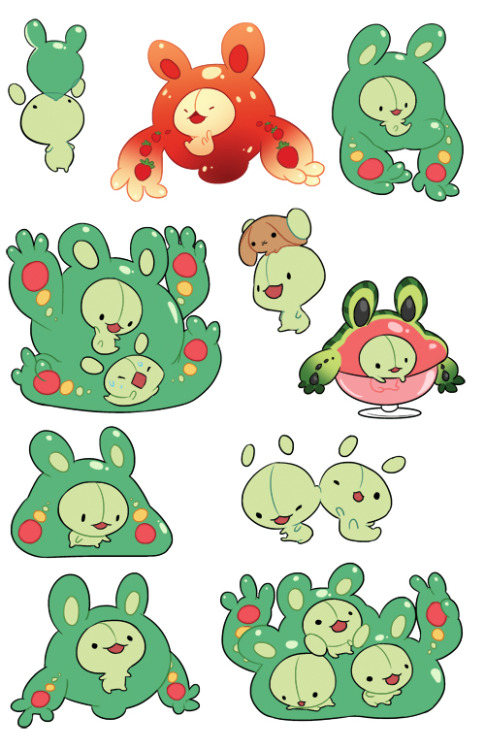 shavostars:MANY REUNICLUSES(along with Duosion and Solosis) This was a sticker sheet for Fanime, and