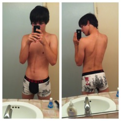 imtherealmikey:  mkeading:  Two new pairs of undies, excuse me while I cover up my face.  I would so fuck him out of all the porn stars that are out there. I’d lay back and let him work on my dick lol