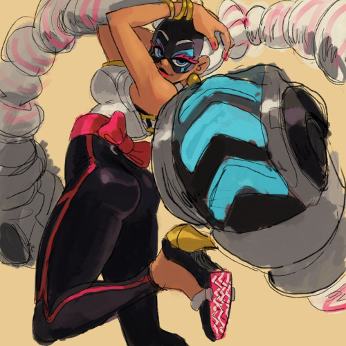 ARMS! Some fanart I did of Twintelle and Min Min when Min Min was announced for Smash. Plus some oth