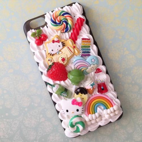 Hello Kitty rainbow sweets case for iPhone 6+, this is probably my most requested theme for customs!