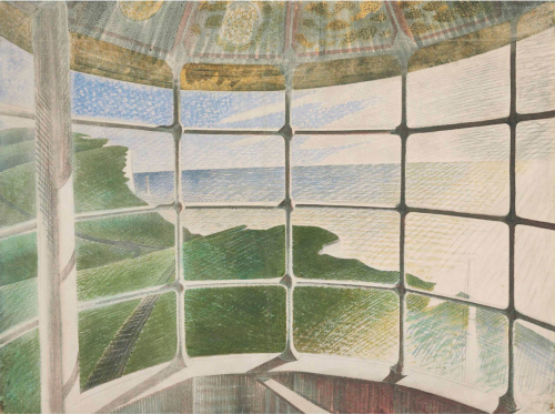 desimonewayland:Eric Ravilious (1903-1943)Beachy Head Lighthouse (Belle Tout)Pencil and watercolour 