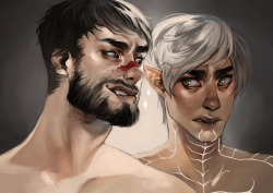 onii-chanithurts:  niimonn:  commission for theartofthebos ! This was really enjoyable to make (・◇・)  from the look on their faces fenris is so the bottom