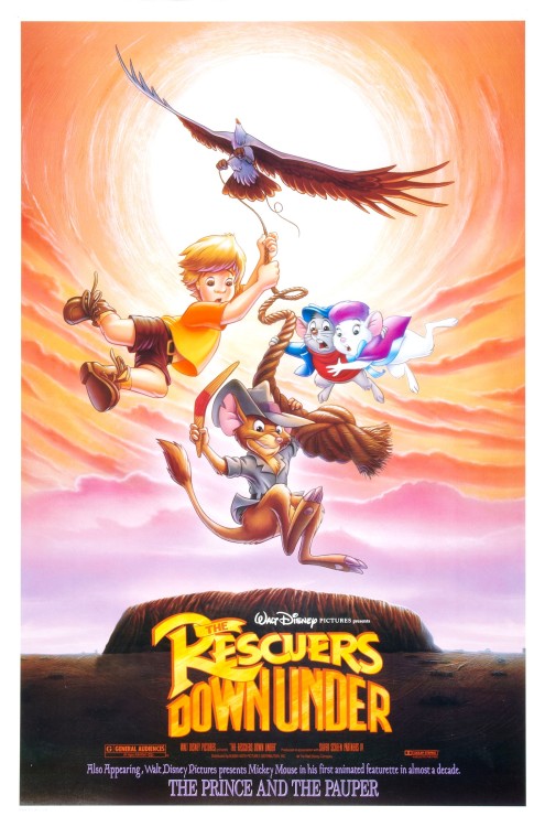 wannabeanimator:  Disney’s The Rescuers Down Under was released on November 16, 1990, and was the company’s first animated sequel released in theaters.  On its initial release, this film was preceded by the Mickey Mouse short subject The Prince and