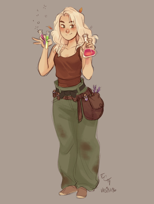 an assortment of dnd drawings, featuring my friend’s PC, Iremia, and my PCs Piper and Rikku