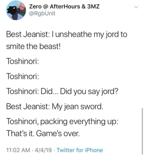 zerounitrgb:Almost two months ago I came up with the funniest thing I think I’ll ever write and noth