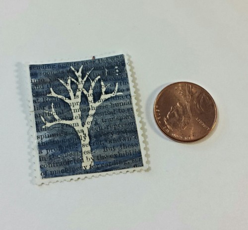 Faux postage/artistamps now for sale! I use the margin selvage from real stamps to make perfectly re