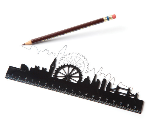 f-l-e-u-r-d-e-l-y-s:  Skyline Ruler by Shelly Freiman for Monkey Business  Twitter Use the straight side of the ruler for everyday measuring or take the scenic route when you have time to spare. The perfect gift to bring home from your travels. Made of