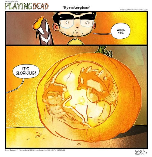 #halloween #jackolantern #playingdeadthecomic #chrisgugliotti #nibblesthedachshund #comicshttps://