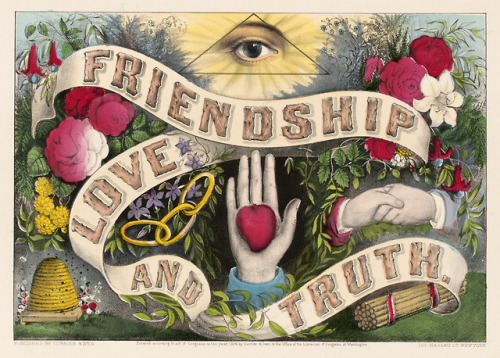 Nathaniel Currier (1813-1888) and James Merritt Ives (1824-1895), ‘Friendship Love and Truth&r