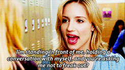 littleredpianostory: Faberry Week - Time Travel. Present Quinn pays a visit to past Quinn to let her