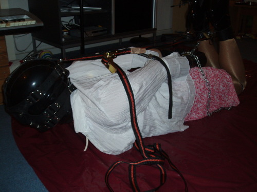 sissy was naughty - now she waits in hogtie until mistress wants to release her&hellip; but not 