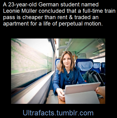 ultrafacts:    Reasoning that a full-time train pass costs less than an apartment,