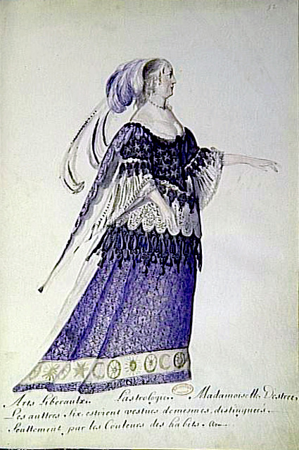 Costume designs for the court ladies in the “Ballet des noces de Pelée et Thétis”, 1654