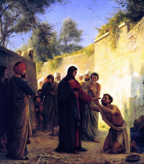 residinginpurgatory: coriesu: Healing of the blind manCarl Bloch––1871 They came to Jericho. And as 