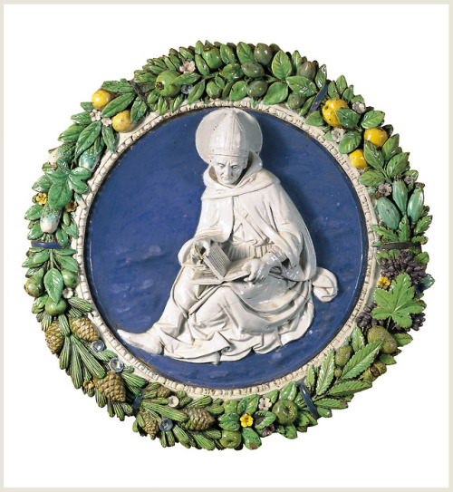 St. Augustine, Andrea della Robbia, ca. 1490Happy birthday to Andrea della Robbia, born Oct. 24, 143