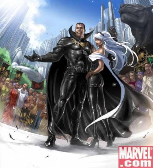 thedauntlessbrave:  chocolatecakesandthickmilkshakes:  cultureunseen:  STORM & Black Panther…  We need this  Perfect couple is perfect.