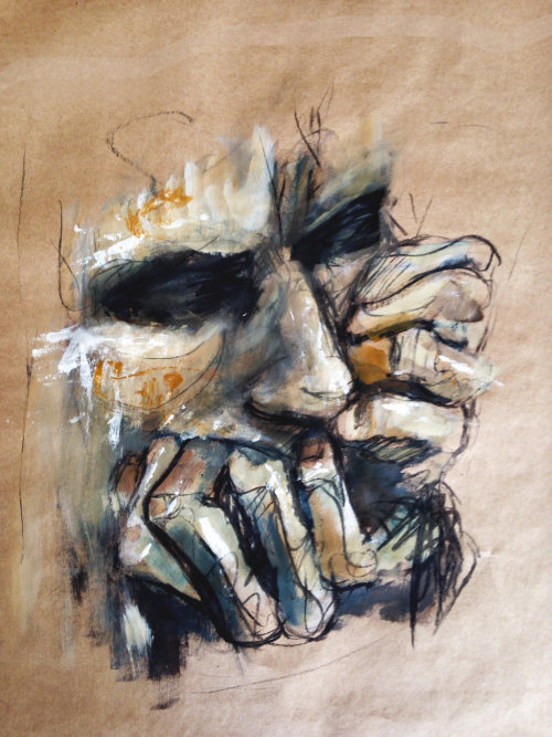 ArtLC aka Arturo Leal (Mexico) - Anxiety, 2015  Paintings: Acrylics, Charcoal on Paper