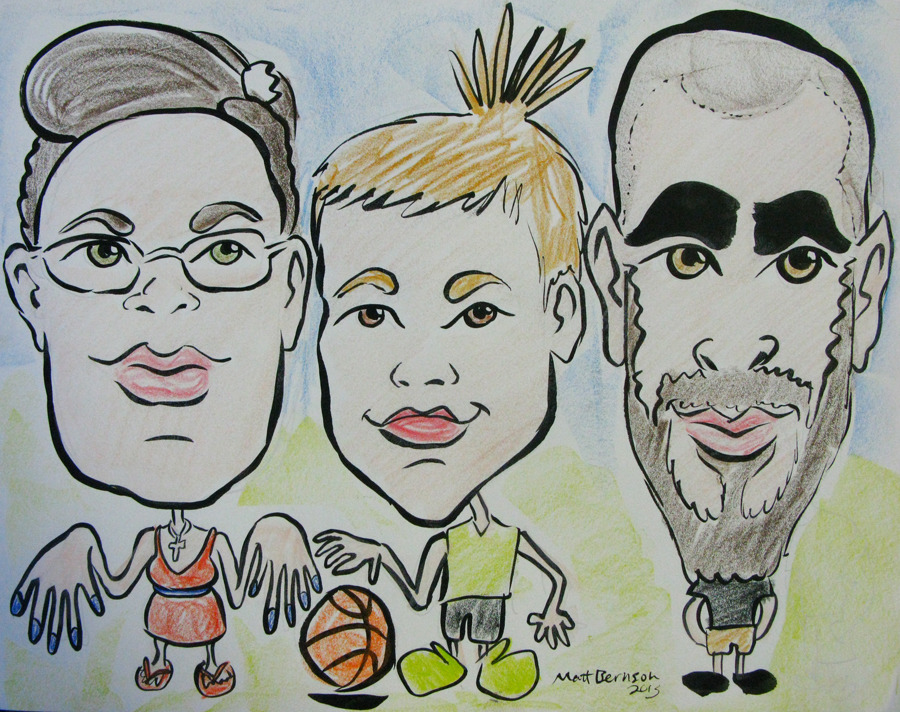 Caricatures done by Matt Bernson at Dairy Delight in Malden, MA.    Best place