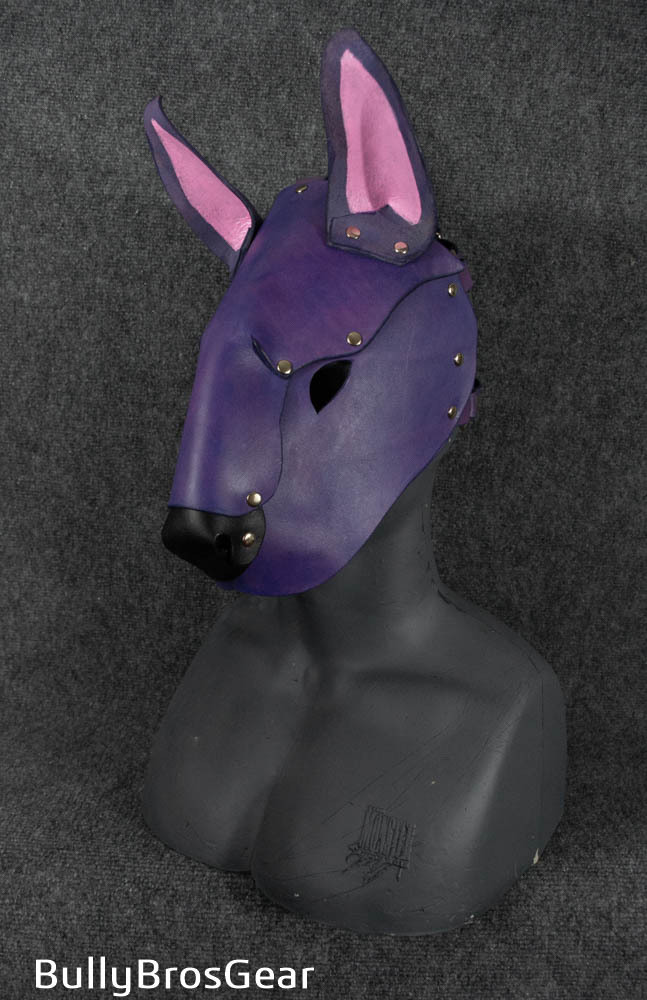 bullybrosgear:Custom purple bull terrier hood completed for a client, finished off