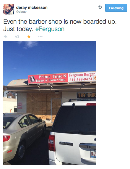 socialjusticekoolaid:   No Justice, No Peace (11.8.14): Businesses in Ferguson are boarding up in anticipation of a violent response when the non-indictment Darren Wilson is announced later this month. Meanwhile, STLPD, in collaboration with the National