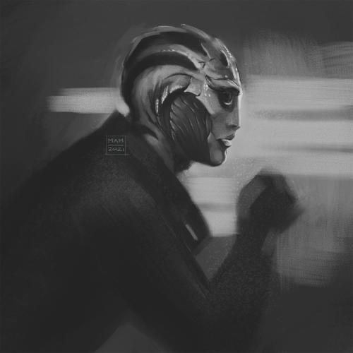 quick Thane sketch, don’t normally start with grisaille/greyscale but needed to work out of my comfo