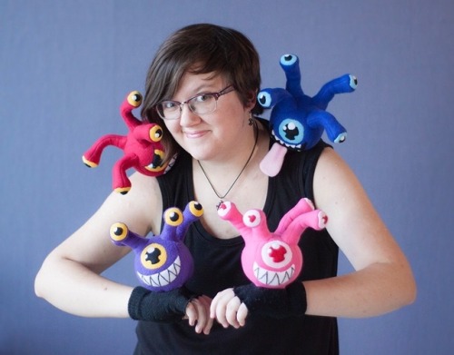 charredstitchery:My new line of plushes, the Beshoulders, is now live! This line of beholderkin