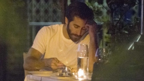 alainsdelon - jake gyllenhaal sadly eating alone is a mood of...