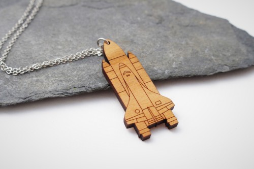 The Shuttle has landed! laser cut shuttle on an extra long chain Etsy | Instragram | Facebook | Twit