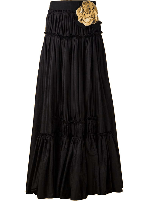 wantering-luxe:LANVIN ruche detail maxi skirt