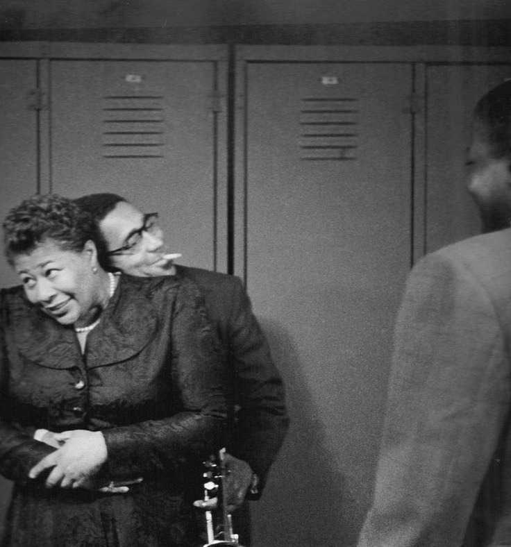 wehadfacesthen:Ella Fitzgerald and Dizzy Gillespie, New York, 1950, photo by Herman
