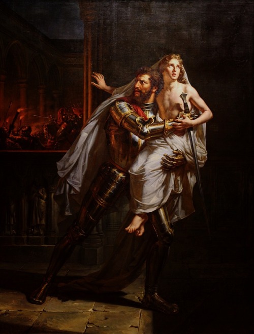 oldpaintings:Tanneguy du Châtel sauvant le Dauphin, c.1827 by Auguste Couder (French, 1789–1873)
