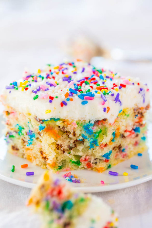 fullcravings:  Easy Homemade Funfetti Cake with Vanilla Buttercream  I need to make a funfetti cake 😱