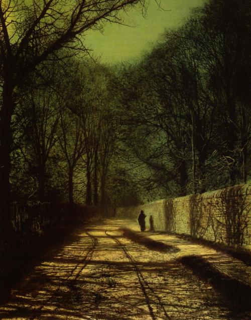 artist-grimshaw: Tree Shadows on the Park Wall, Roundhay Park, Leeds, John Atkinson Grimshaw